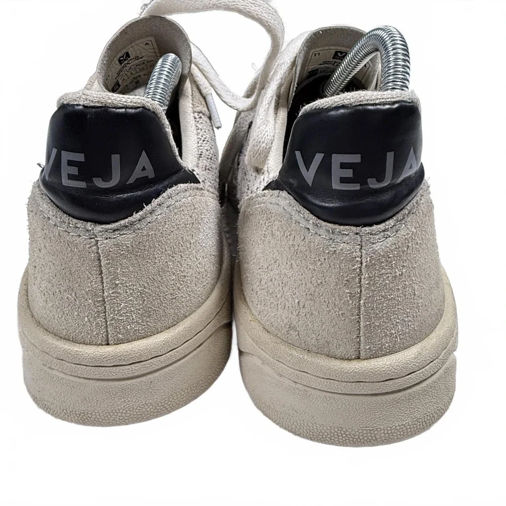Women's size 8‎ cotton & suede Veja V-10 Flannel Snow Black trainers - Picture 5 of 7